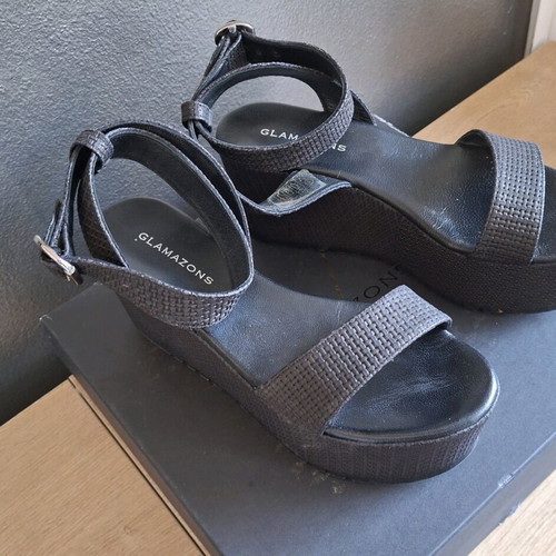 Glamazons women's platform sandals like new, size 38, black