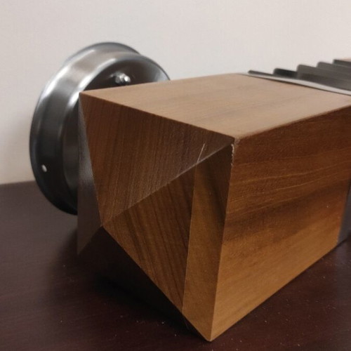Outdoor wall light with wood and stainless steel, new