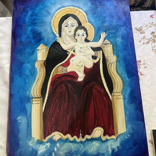 Oil painting on wood or fabric 70x50 cm