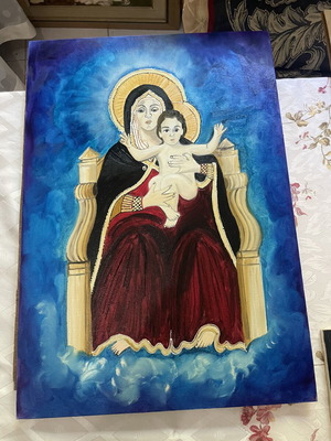 Oil painting on wood or fabric 70x50 cm