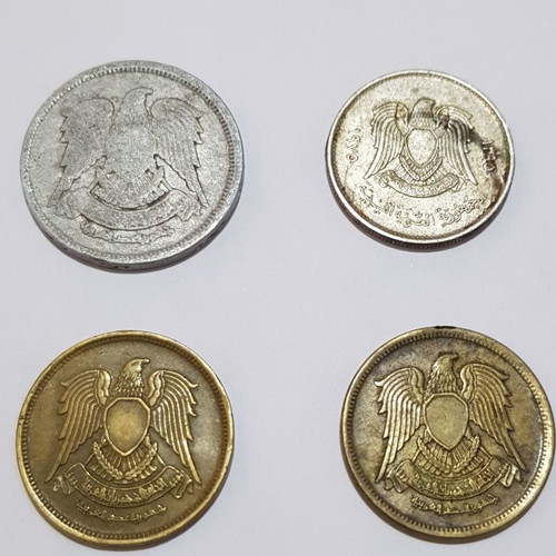Coins from Libya used, set of 4 pieces