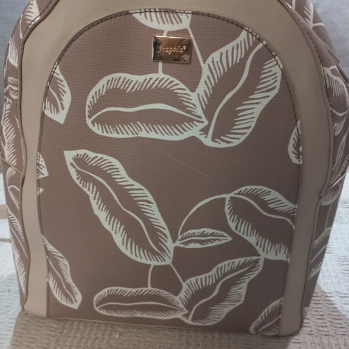 Fragola backpack medium size used, dark beige with white details