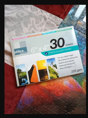 Office Works photo paper 4x6 inch used, pack of 13 sheets
