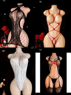 Sexy lingerie set 4 pieces new, black and red