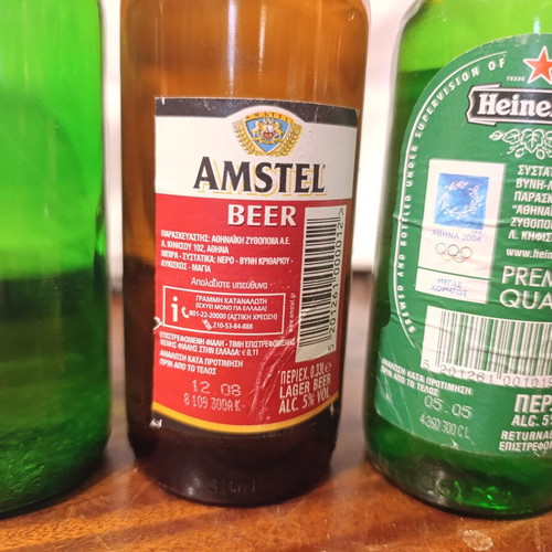 Collectible Twisted Neck Beer Bottles pack of 3 used, sealed
