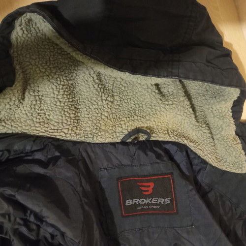 Broker's coat like new, blue, size L with hood