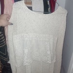 White pullover with lace detail