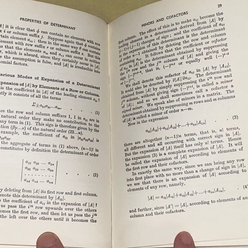 Determinants and Matrices by A.C. Aitken like new, 1962 edition