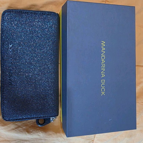 Mandarina Duck Large Women's Wallet New, Black with Glitter
