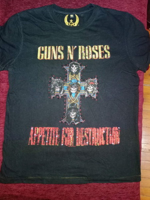 Μπλούζα Guns n' Roses περιοδείας σαν καινούργιο, Amplified, μέγεθος M, μαύρο πολύχρωμο