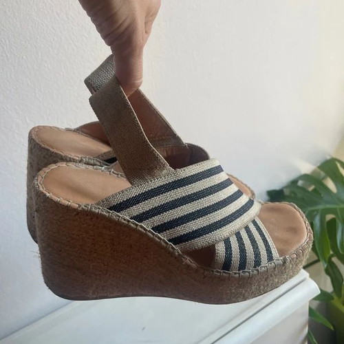 ALE platform sandals size 37 used, white and blue