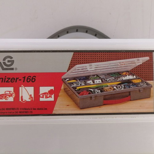 ZAG Organizer 166 storage box new, transparent plastic with 18 compartments