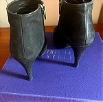  Stuart Weitzman αυθεντικά μαύρα καστόρινα μποτάκια με τακούνι