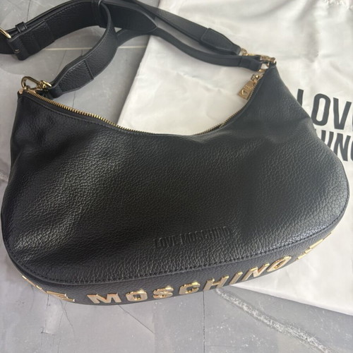 Τσάντα Moschino Love μαύρη χιαστί μεταχειρισμένη