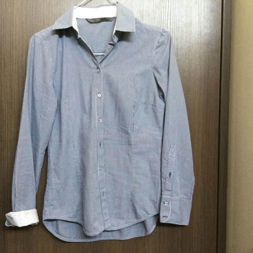 Zara shirt blue fine check like new
