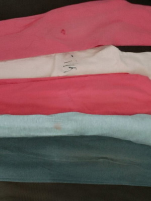 Girls' leggings size 10 Orchestra used, pack of 6 with defects