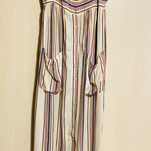 Zara Boho Maxi Dress striped, like new, cotton linen, size M