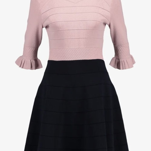 Ted Baker Dyana Frill Knit Dress like new, blue and pink