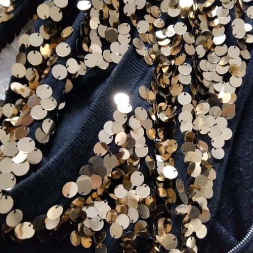 Silk-Kasmir gold and black jacket like new, size S-M