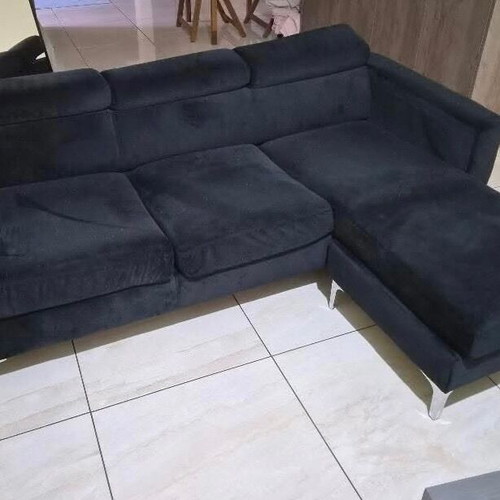 Sofa three-seater with reversible corner velvet fabric like new