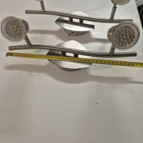 Bright Night double spot wall-ceiling light used, chrome metal GU10