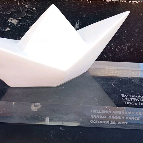 Marble sculpture used, commemorative from annual dinner dance