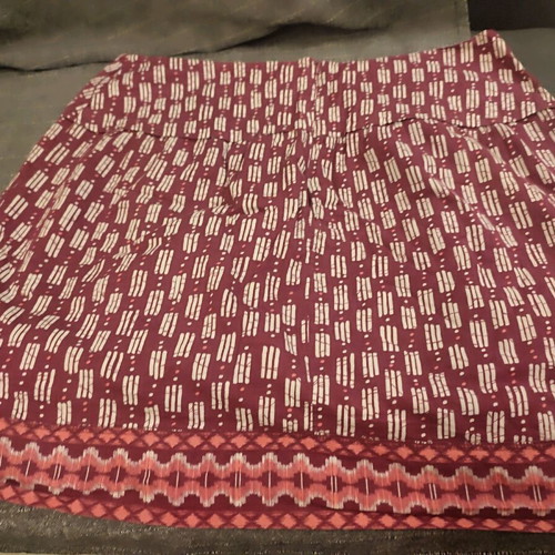 Mini skirt used large with boho magenta pattern