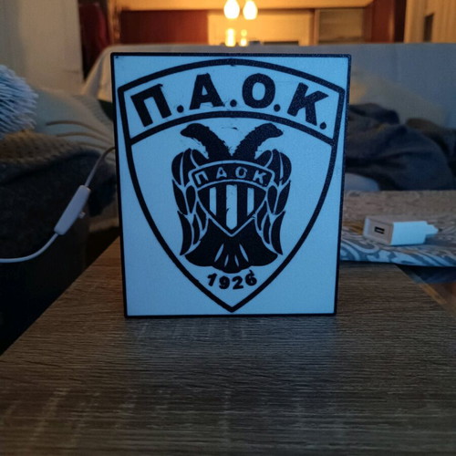 Light box PAOK new with emblem 14.5x12.5 cm