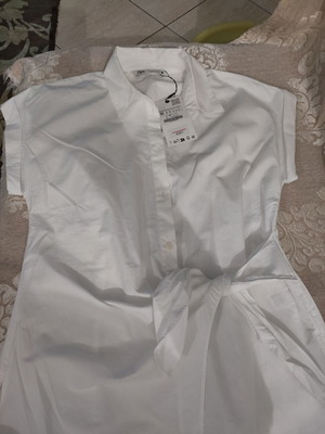 Zara white shirt with side tie, new