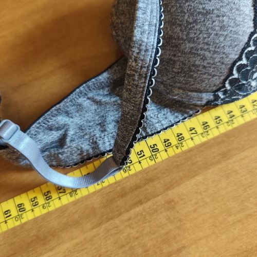 Grey melange bra with black lace used