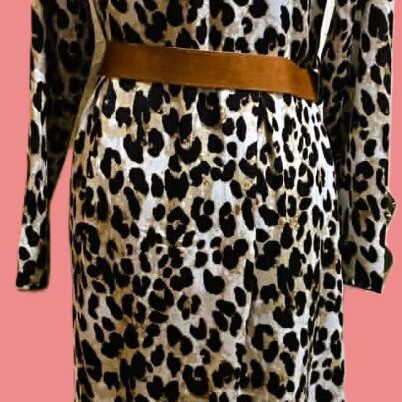 Animal print dress brown, new, size S
