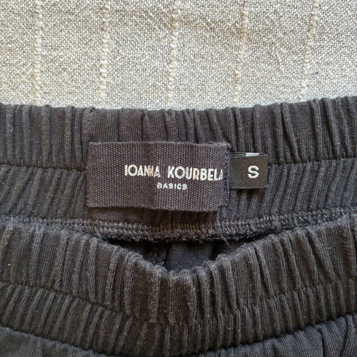 Ioanna Kourbela Basics Black Avant-Garde Asymmetric Draped Crossover Trousers Size S
