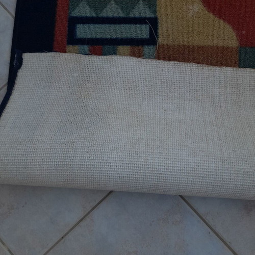 Rugs used, set of 2 colorful runners with anti-slip backing