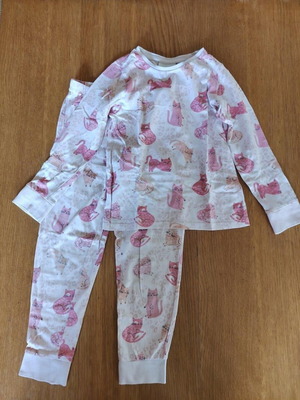 Thin C&A girls' pajamas size 5-6 years 110-116 cm refurbished, pink