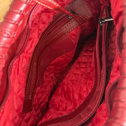 Gucci red shoulder bag, vintage soft leather