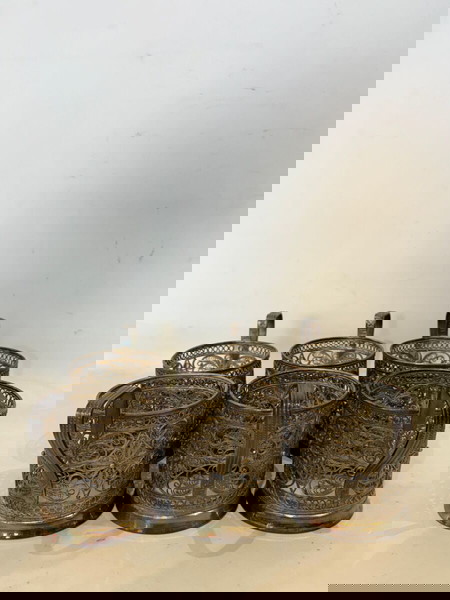 Σετ 5 βάσεων για ποτήρια με λαβή Σοβιετικής Ένωσης 7x10x7