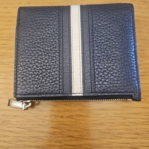 Bally wallet like new, blue, with compartments for bills and cards