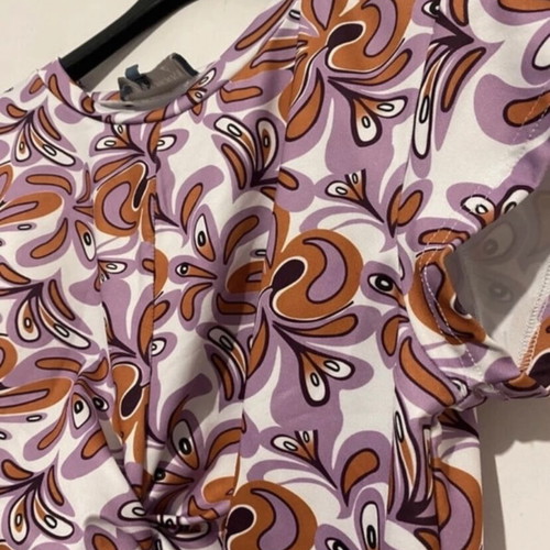 Set palazzo pants crop top printed new, purple