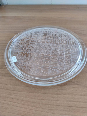 Cheese Serving Plate like new, glass, diameter 28 cm