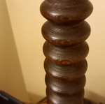 Wooden solid lamp used, height 55 cm, base diameter 22 cm