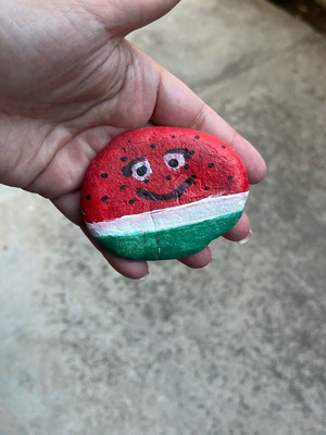 Painted stone like new, handmade