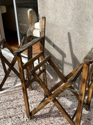 Director chairs used, 2 classic frames with fabric rods
