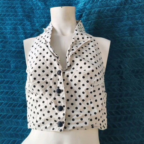 Vintage crop top used, polka dot, backless with buttons, size M