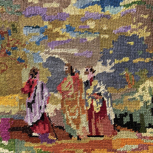 Handmade tapestry used, dimensions 0.77x0.38 m
