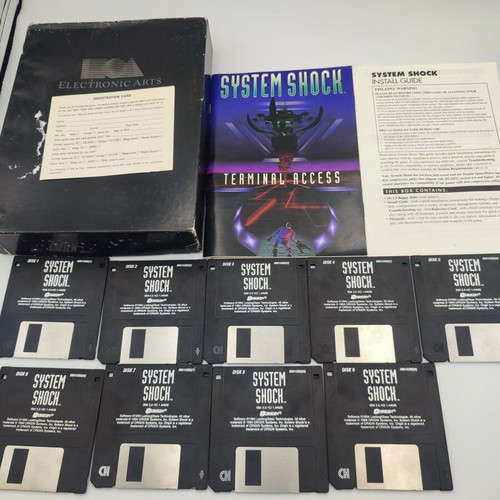 System Shock PC 1994 like new, boxed with 3.5’ floppy disks and manuals