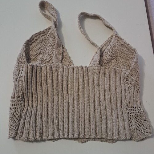 Handmade beige knitted top like new, size small