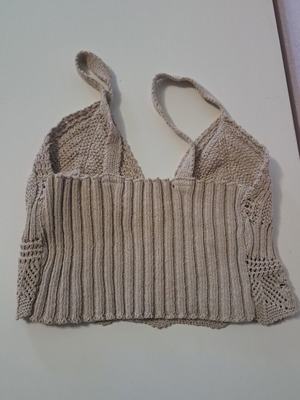 Handmade beige knitted top like new, size small