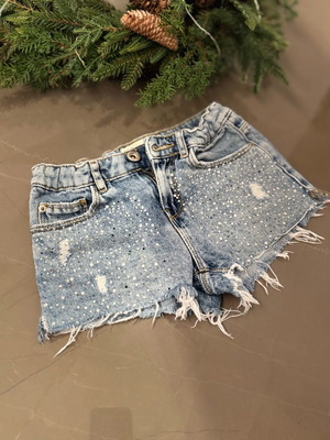 Zara girls rhinestone jeans shorts 116 cm used