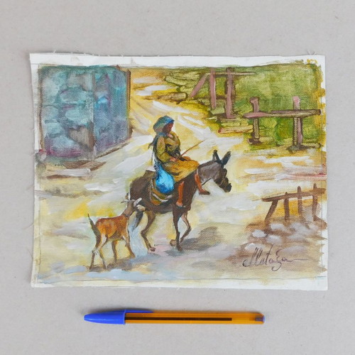 Signed painting on canvas 25x20 cm