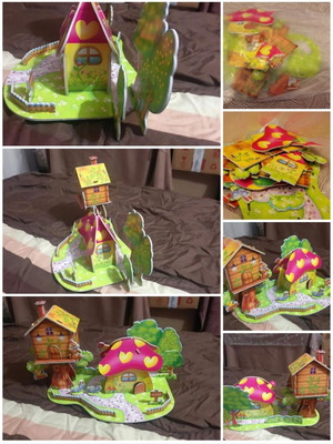 Assembled cardboard house used, children's toy